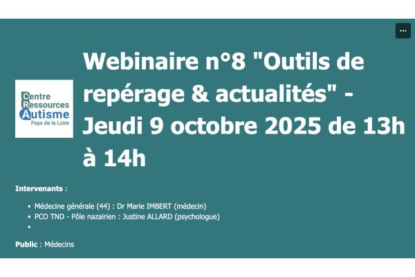 Webinaire outils de repérage et actualités