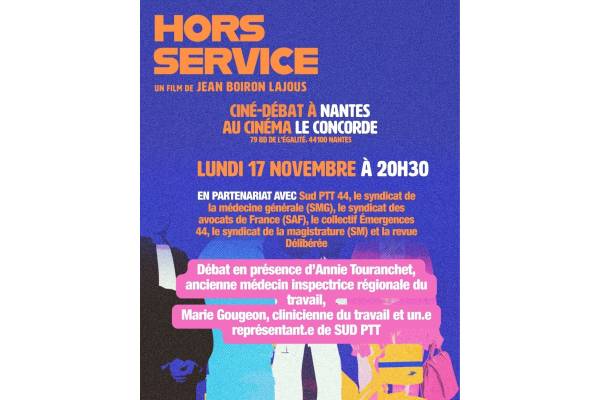 ciné-débat lundi 17 Novembre sur le film "Hors service"