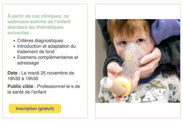 Webinaire asthme de l'enfant